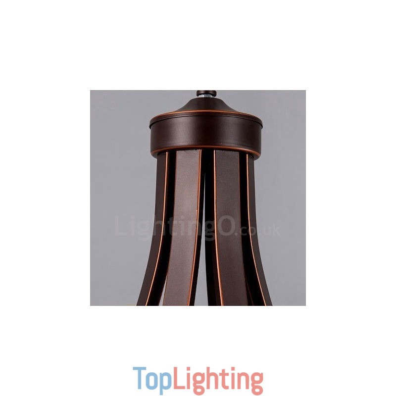 8 Light Rustic Lodge Integrated Metal Chandelier