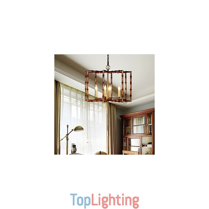 American Country Simple Antique Copper Iron Chandelier Chandelier Creative
