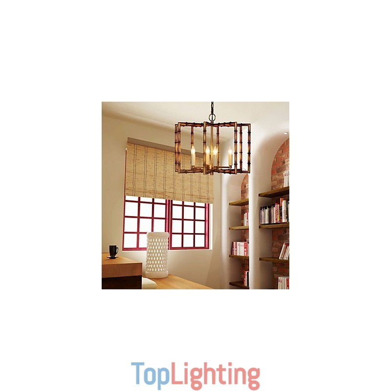 American Country Simple Antique Copper Iron Chandelier Chandelier Creative