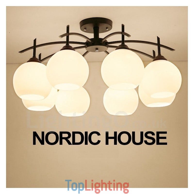 8 Light Traditional Classic Integrated Chandelier