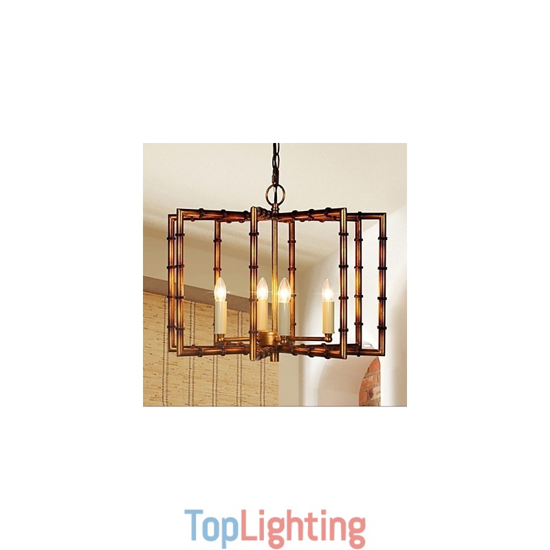 American Country Simple Antique Copper Iron Chandelier Chandelier Creative