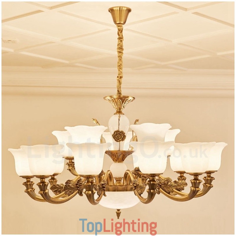15 Light Traditional Classic Integrated Metal Luxury Chandelier