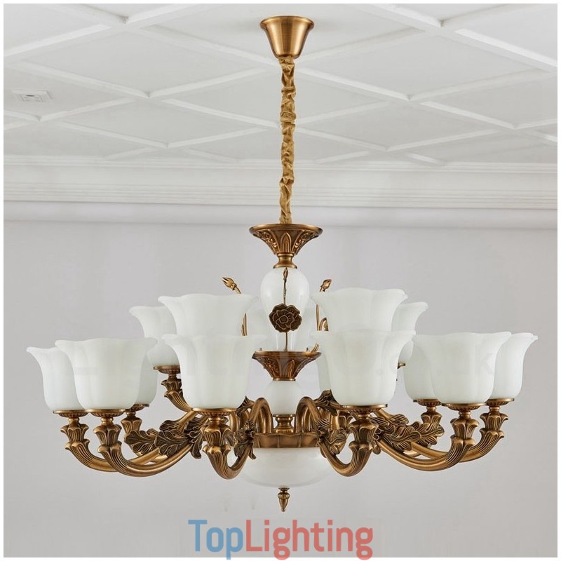 15 Light Traditional Classic Integrated Metal Luxury Chandelier