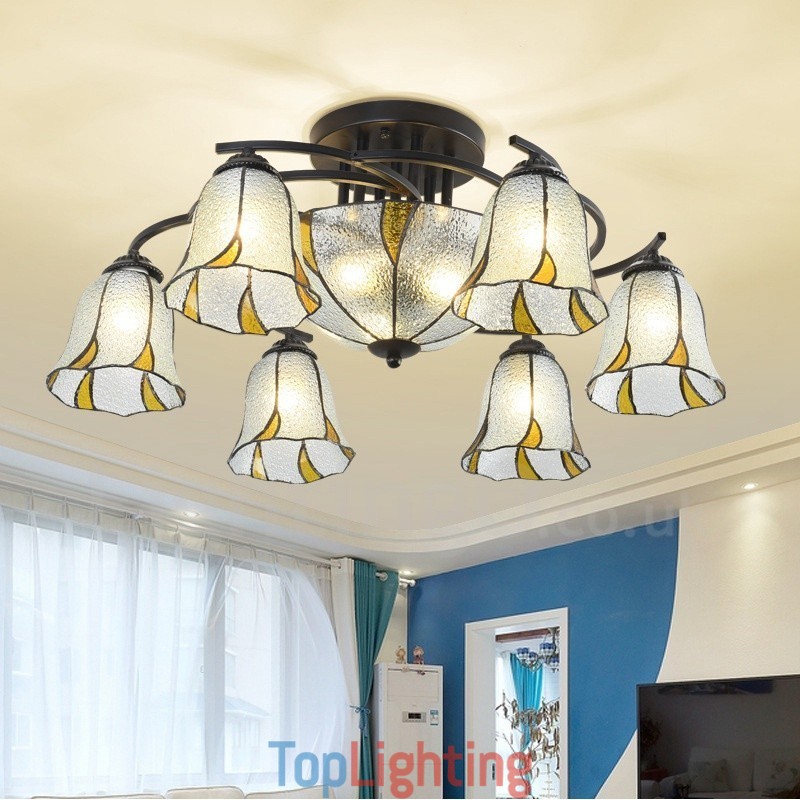 9 Light Mediterranean Style Integrated Bath Metal Chandelier