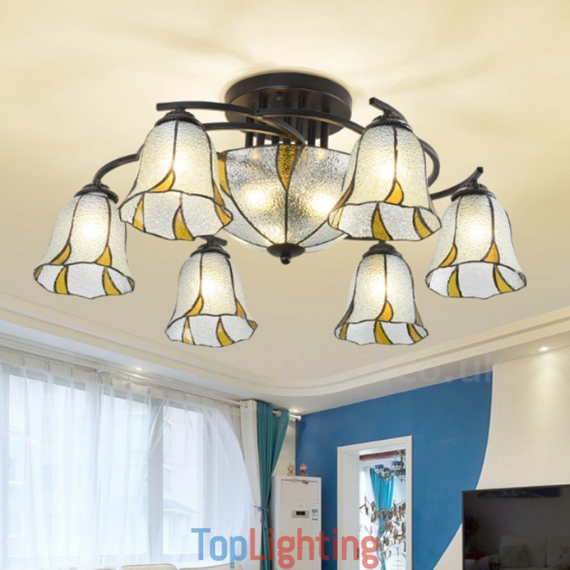 9 Light Mediterranean Style Integrated Bath Metal Chandelier