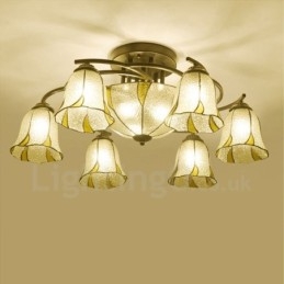 9 Light Mediterranean Style Integrated Bath Metal Chandelier