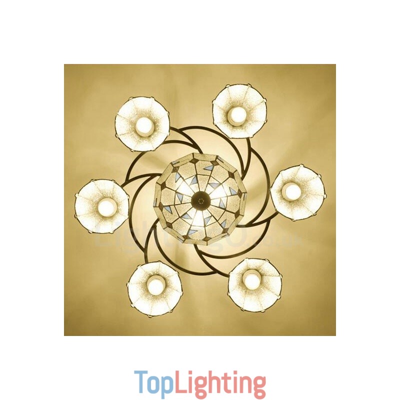 9 Light Mediterranean Style Integrated Bath Metal Chandelier