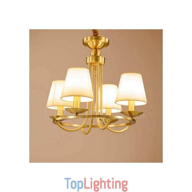 4 Light Rustic Lodge Integrated Metal Copper Chandelier