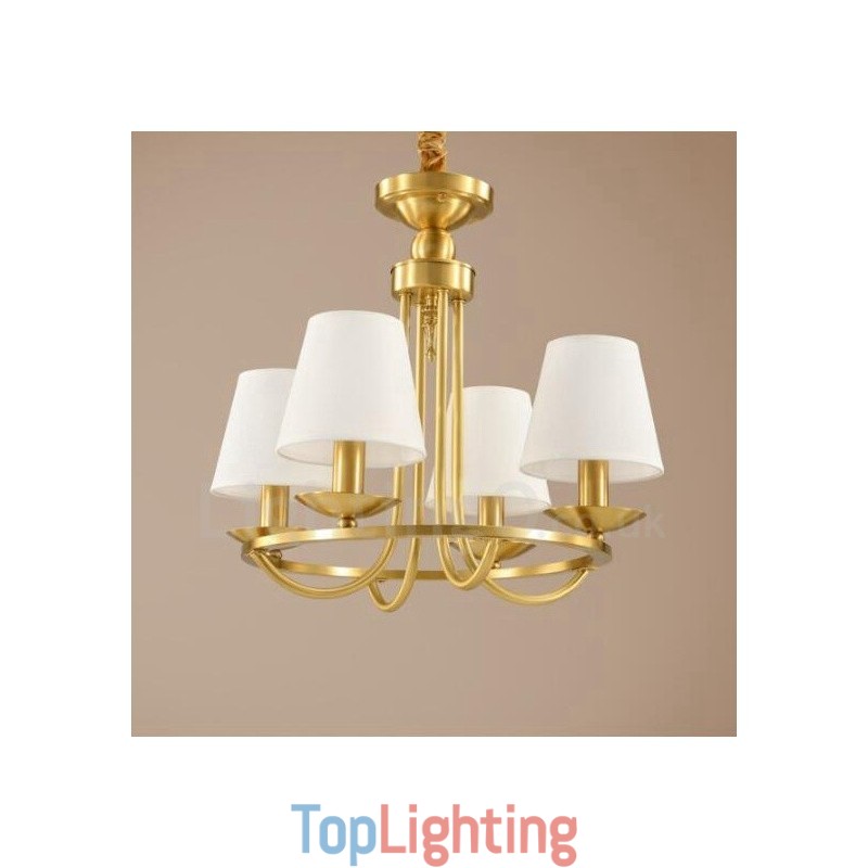 4 Light Rustic Lodge Integrated Metal Copper Chandelier