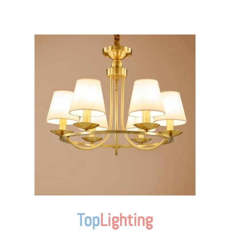 6 Light Rustic Lodge Integrated Metal Copper Chandelier