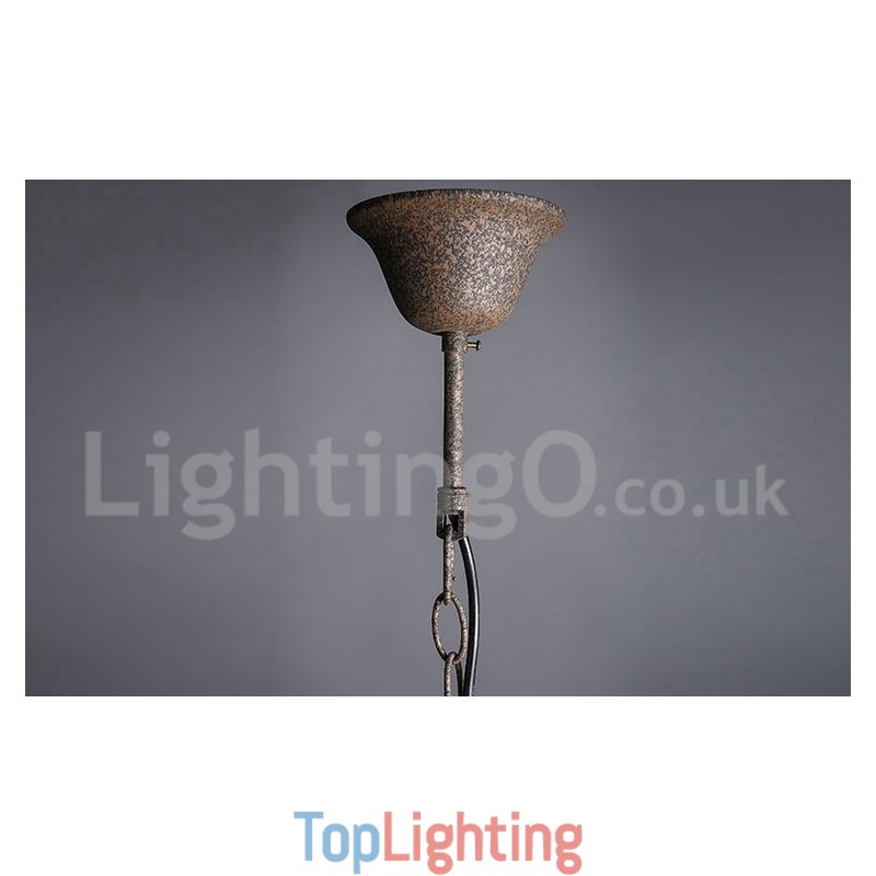 Diameter 60CM 80CM Vintage Crystal Painting Metal Chandelier Rusty Colour Pendant Light