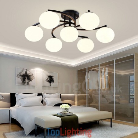 7 Light Rustic Lodge Integrated Chandelier with Glass Shade 7 Light Rustic Lodge Integrated Chandelier with Glass Shade