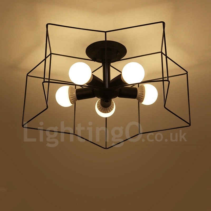 5 Light Rustic Lodge Integrated Chandelier
