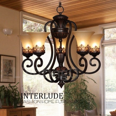 5 Light Rustic Lodge Integrated Metal Chandelier 5 Light Rustic Lodge Integrated Metal Chandelier
