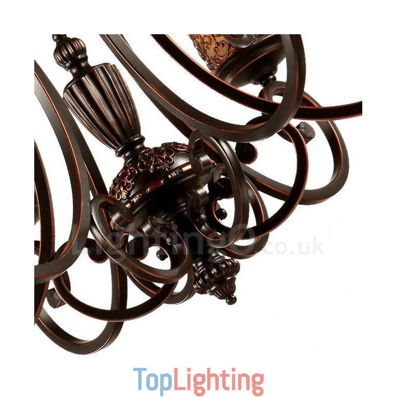 6 Light Rustic Lodge Integrated Metal Chandelier