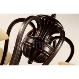 12 Light Rustic Lodge Integrated Metal Chandelier