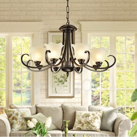 8 Light Rustic Lodge Integrated Metal Chandelier 8 Light Rustic Lodge Integrated Metal Chandelier