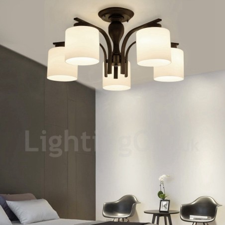 5 Light Country Integrated Metal Chandelier with Glass Shade 5 Light Country Integrated Metal Chandelier with Glass Shade