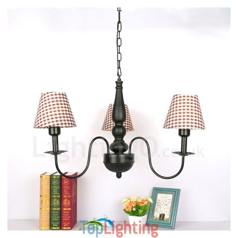 3 Light Traditional Classic Integrated Metal Chandelier