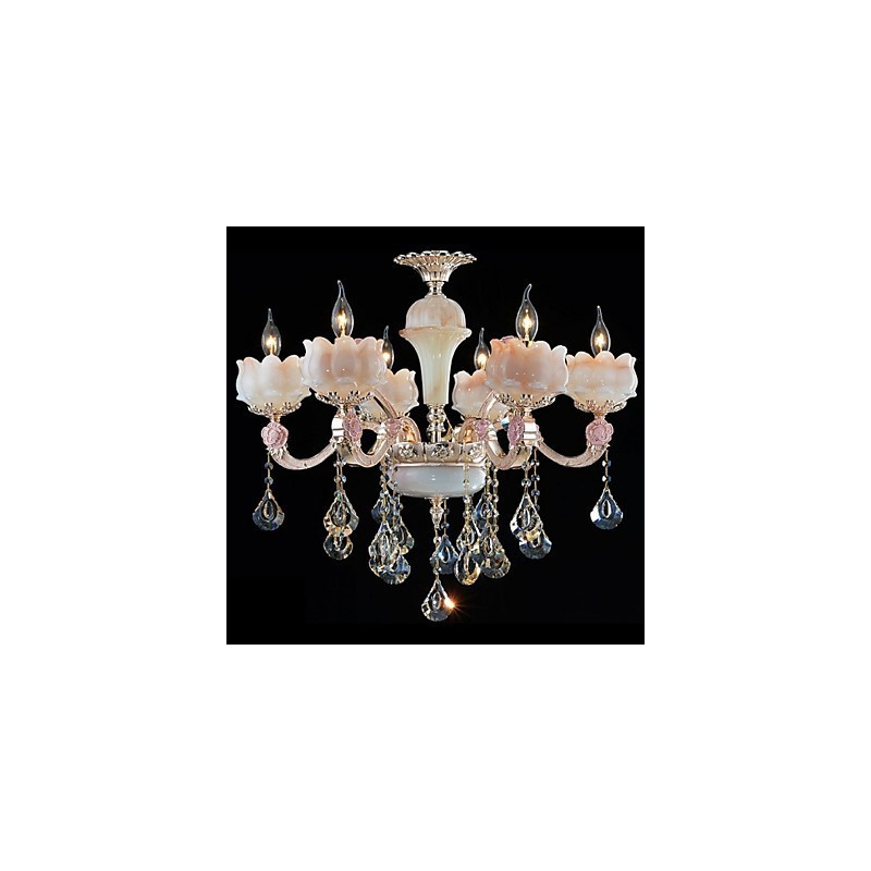 European Style Zinc Alloy Crystal Pendant lamps And Natural Jade