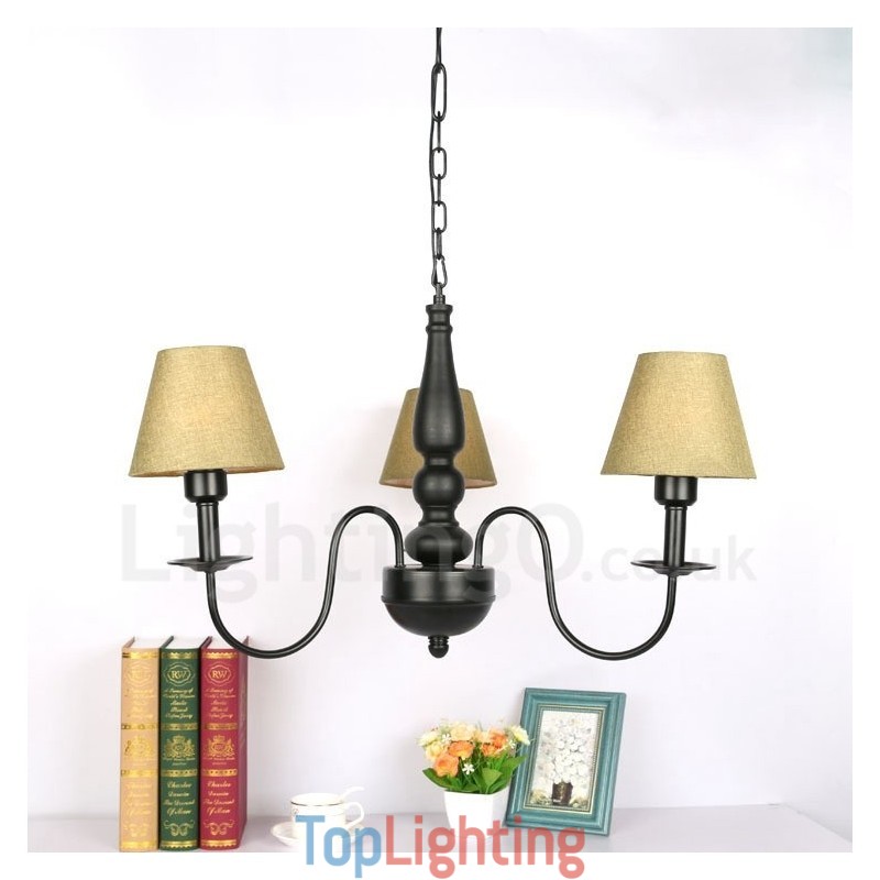 3 Light Traditional Classic Integrated Metal Chandelier