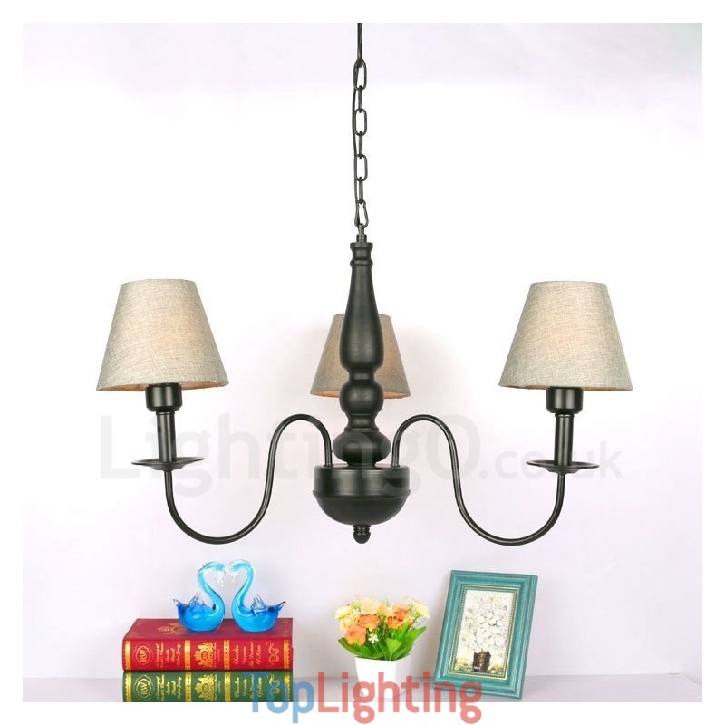 3 Light Traditional Classic Integrated Metal Chandelier
