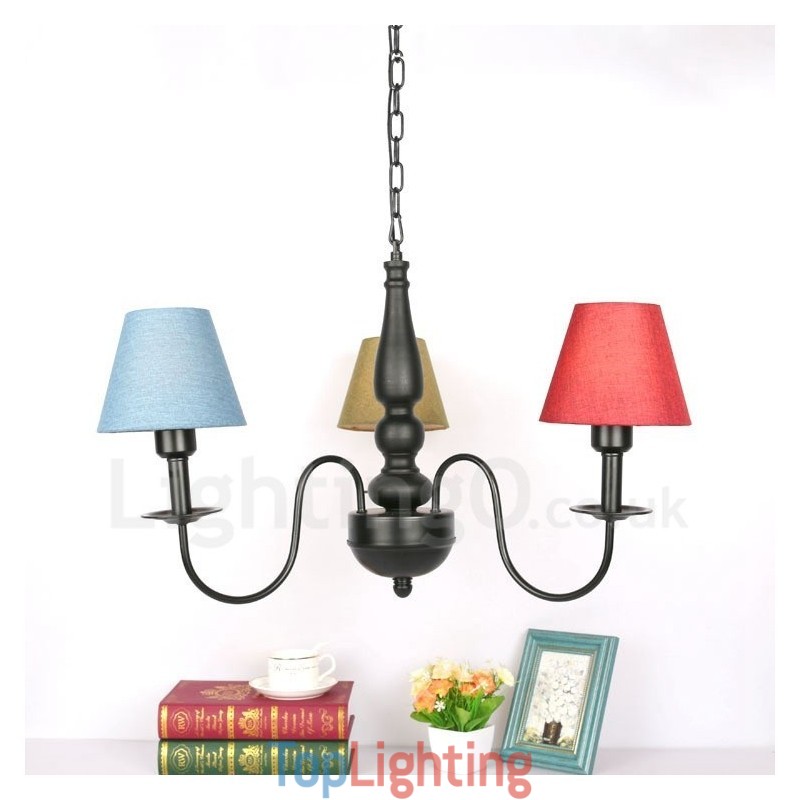 3 Light Traditional Classic Integrated Metal Chandelier