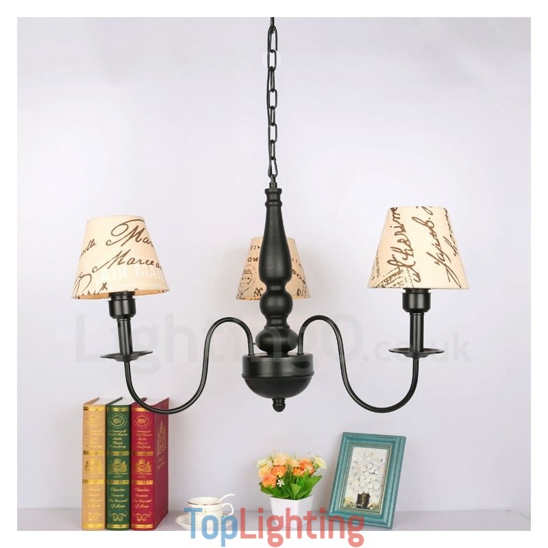 3 Light Traditional Classic Integrated Metal Chandelier