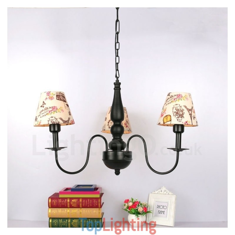 3 Light Traditional Classic Integrated Metal Chandelier