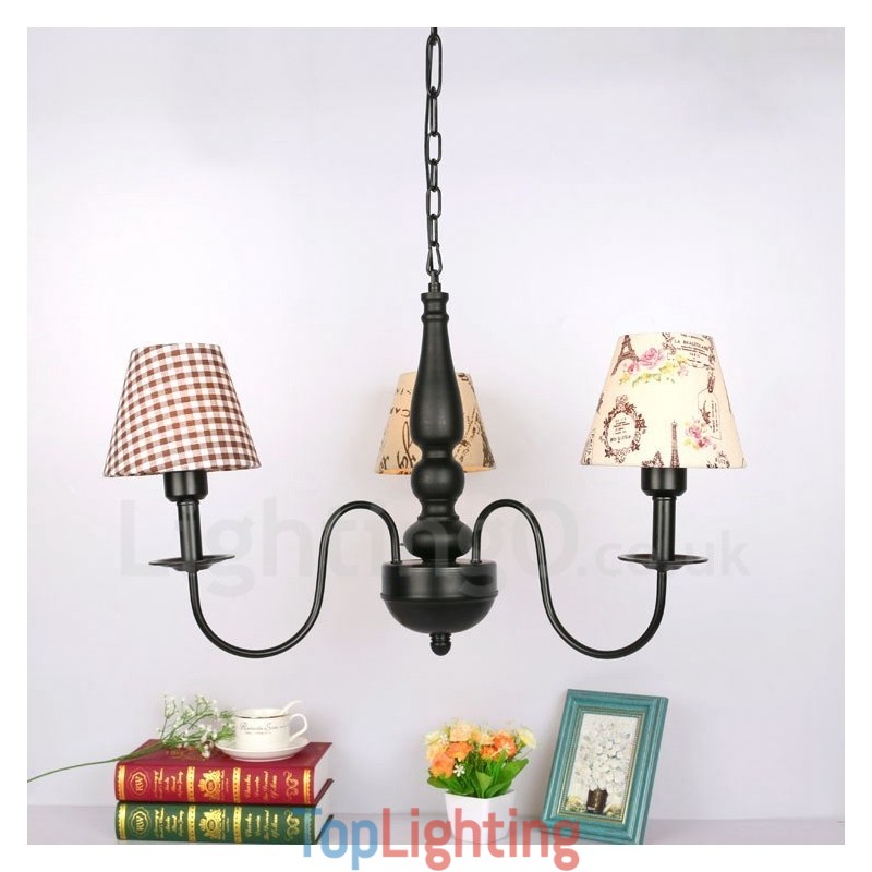 3 Light Traditional Classic Integrated Metal Chandelier