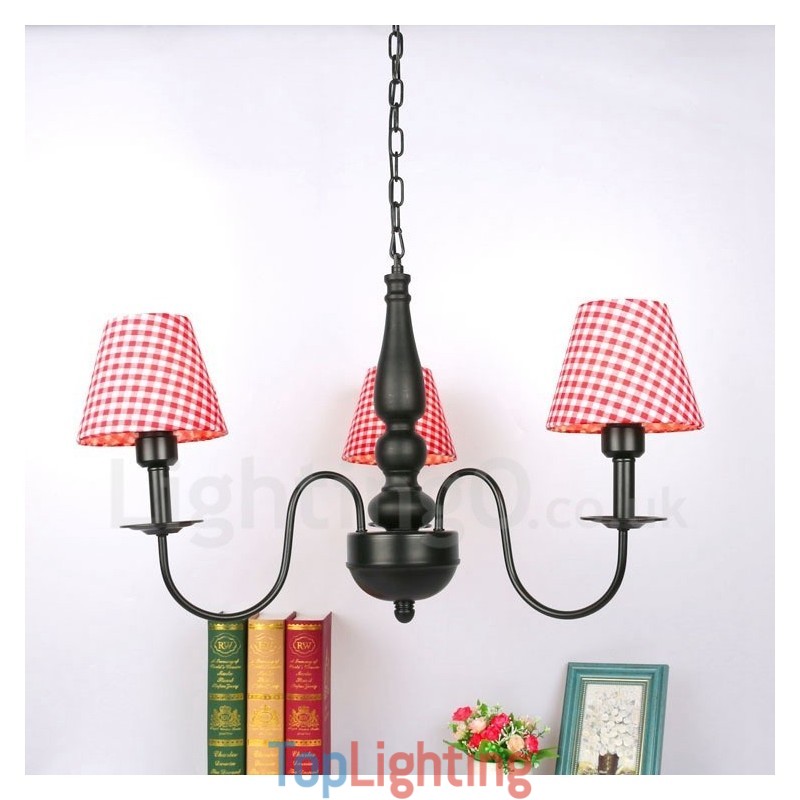 3 Light Traditional Classic Integrated Metal Chandelier