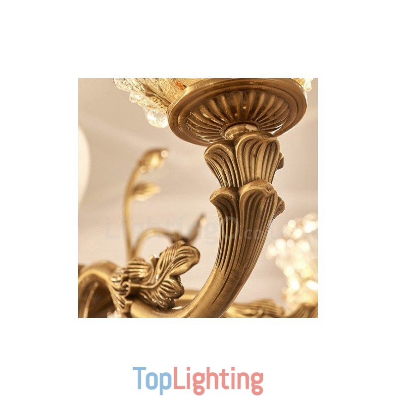 6 Light Traditional Classic Integrated Metal Chandelier