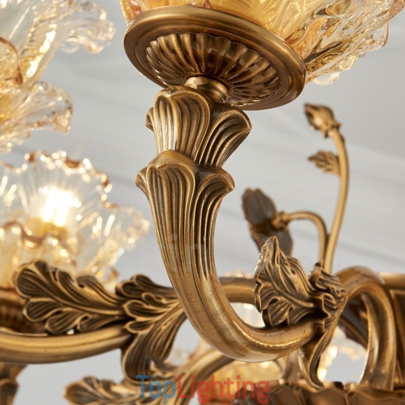 8 Light Traditional Classic Integrated Metal Chandelier