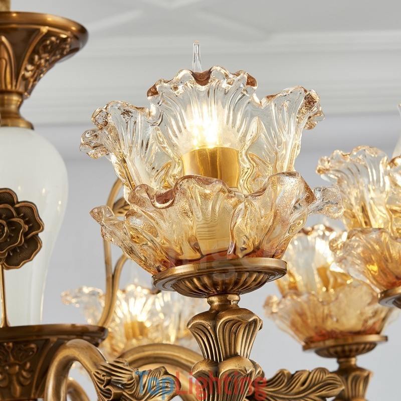 15 Light Traditional Classic Integrated Metal Chandelier