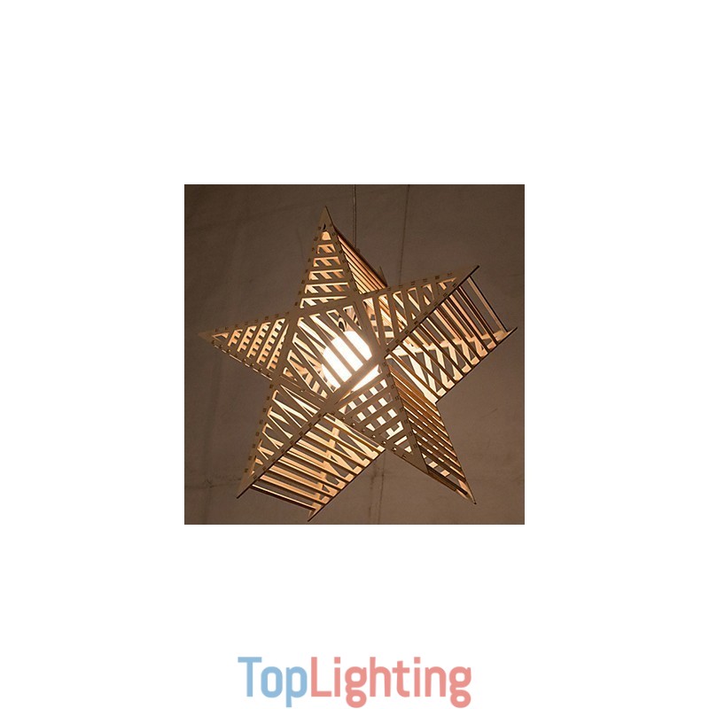 Vintage Five pointed Star Wood Chandelier
