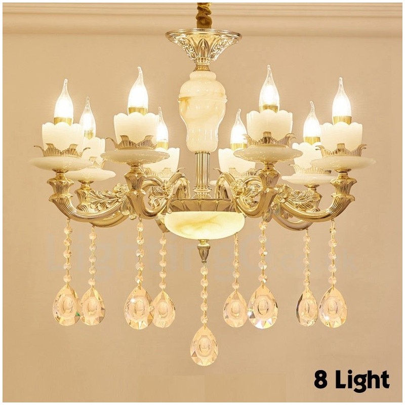 8 Light Traditional Classic Integrated Metal Chandelier