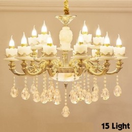 15 Light Traditional Classic Integrated Metal Chandelier