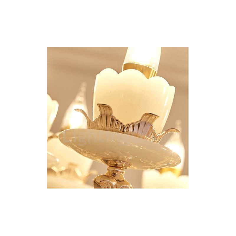 15 Light Traditional Classic Integrated Metal Chandelier