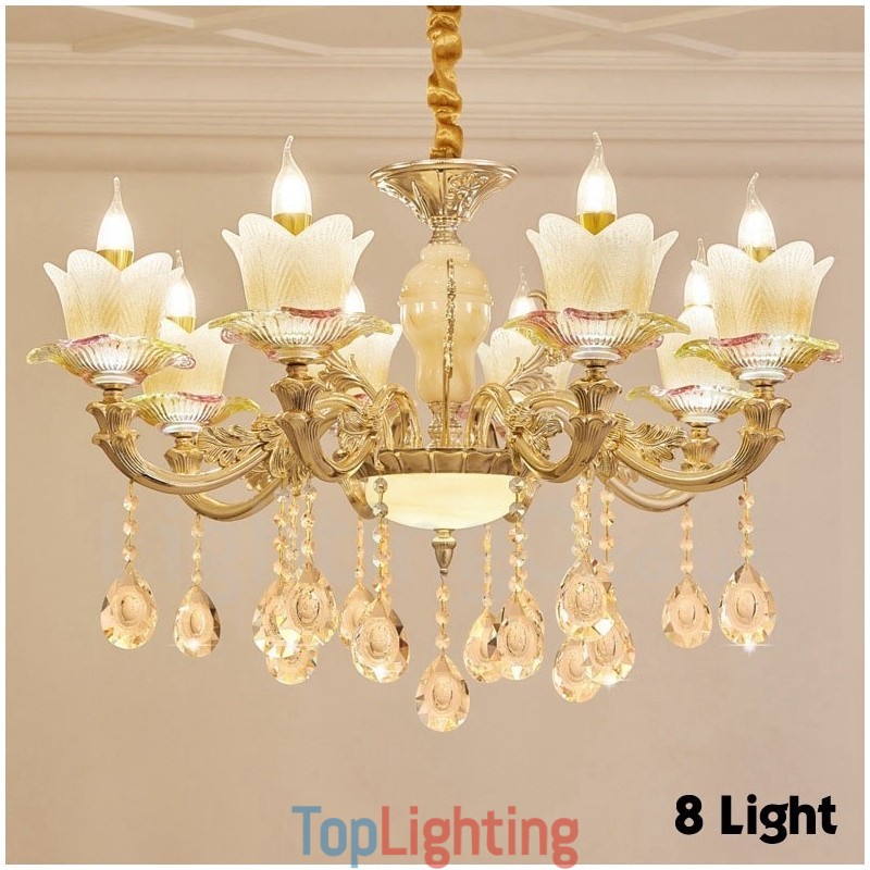 8 Light Traditional Classic Integrated Metal Chandelier