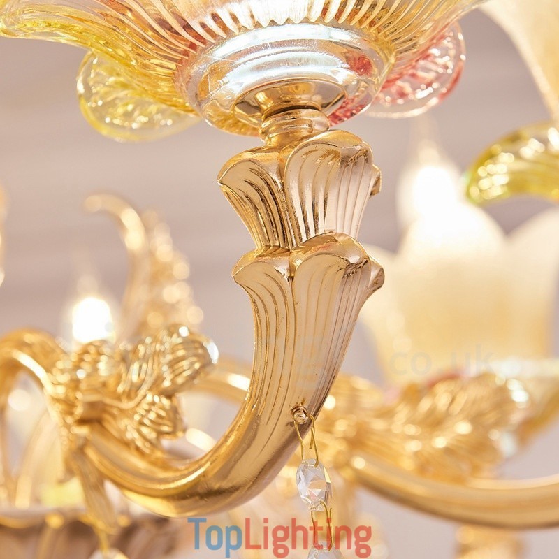 8 Light Traditional Classic Integrated Metal Chandelier