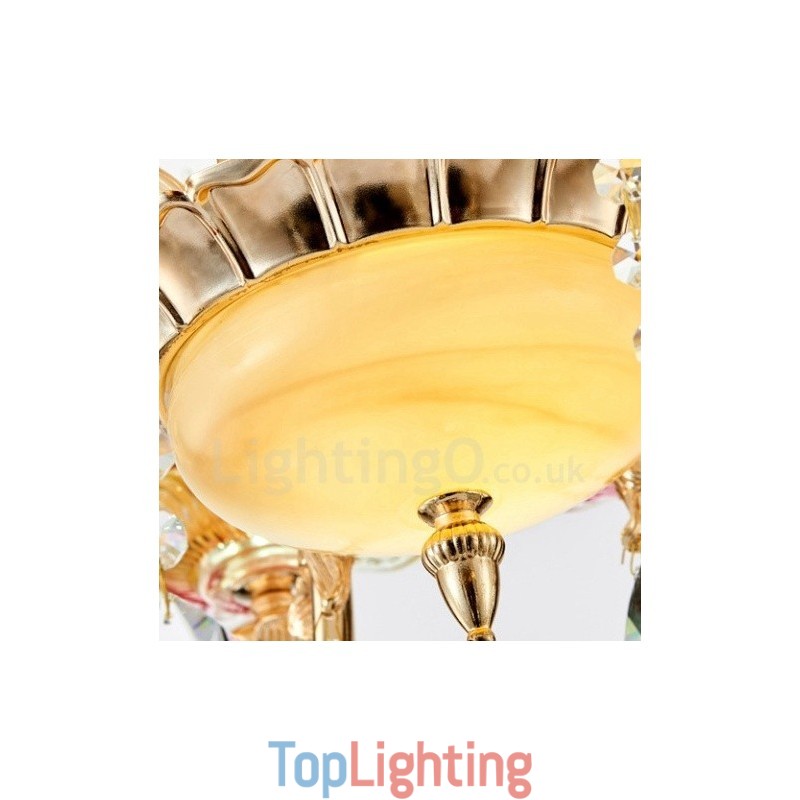 8 Light Traditional Classic Integrated Metal Chandelier