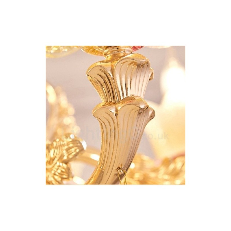 15 Light Traditional Classic Integrated Metal Chandelier