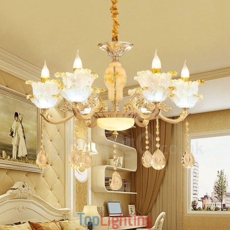 6 Light Traditional Classic Integrated Metal Chandelier 6 Light Traditional Classic Integrated Metal Chandelier
