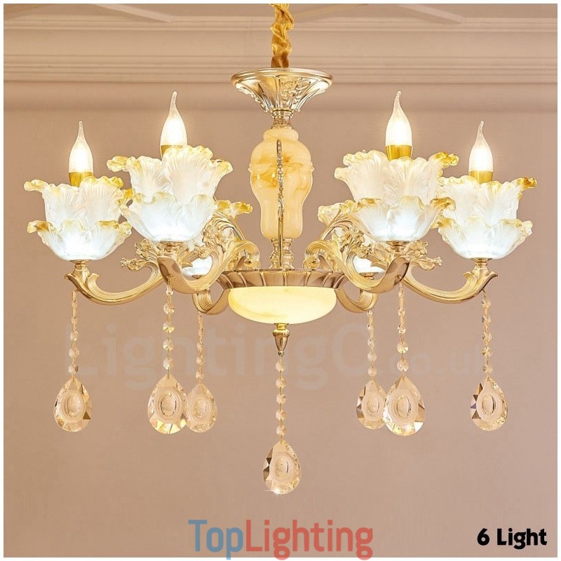 6 Light Traditional Classic Integrated Metal Chandelier
