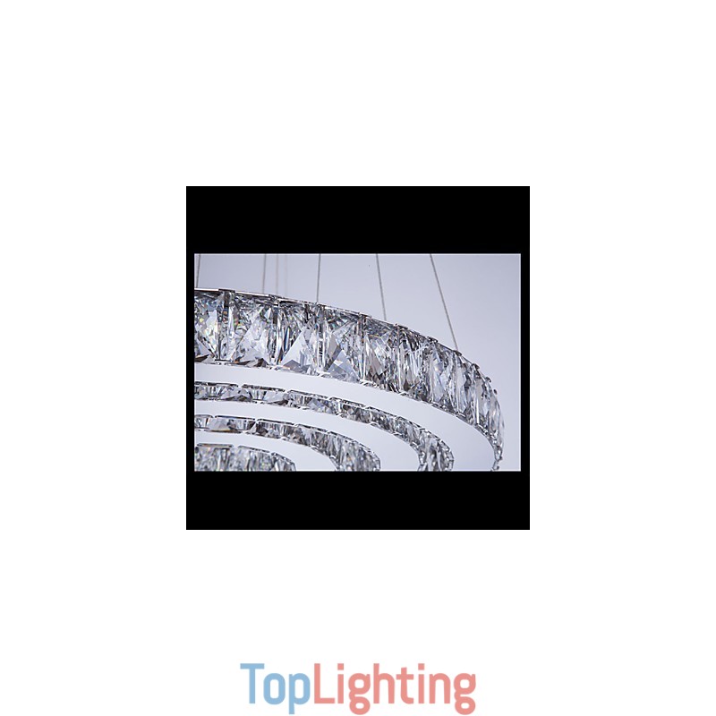Pendant Light Modern Lighting Warm White Three Rings D204060 Transparent K9 Large Crystal Ceiling Lights