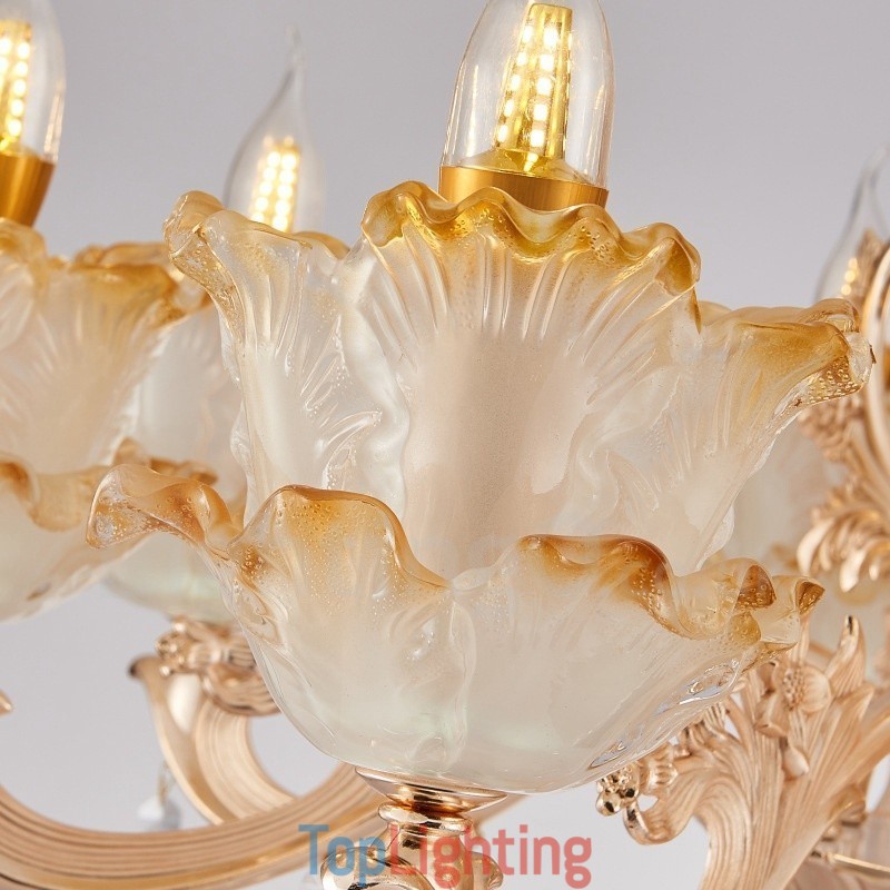 15 Light Traditional Classic Integrated Metal Chandelier