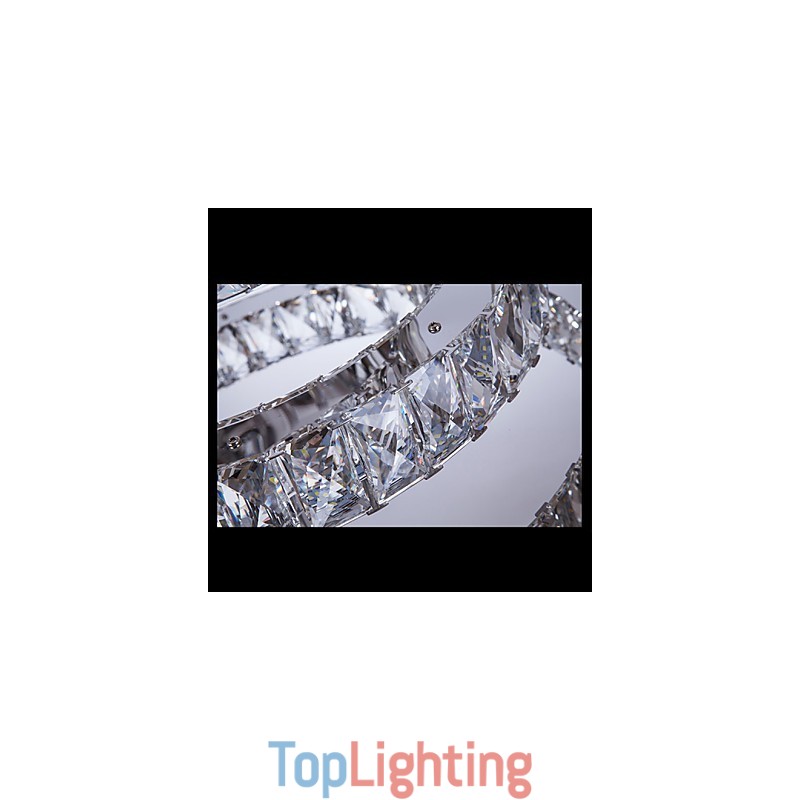 Pendant Light Modern Lighting Warm White Three Rings D204060 Transparent K9 Large Crystal Ceiling Lights