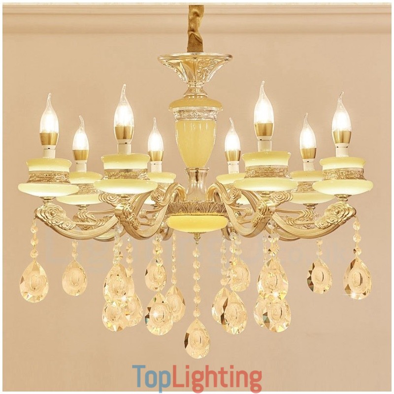 8 Light Traditional Classic Integrated Metal Chandelier