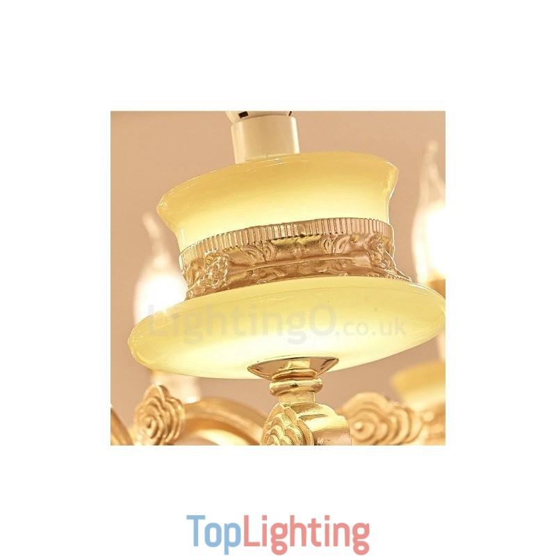 8 Light Traditional Classic Integrated Metal Chandelier