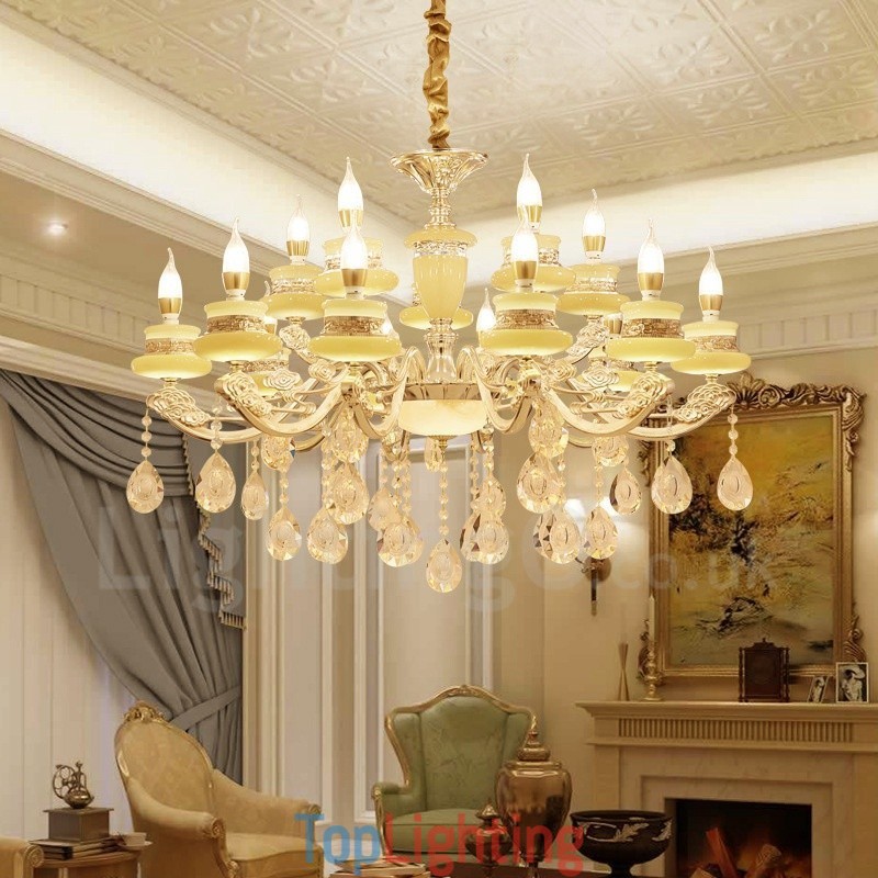 15 Light Traditional Classic Integrated Metal Chandelier